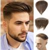 Lordhair Parrucca Uomo PU Frontale,100% Remy Human Hair per Protesi Capelli da Uomo,Toupee European Human Hair Pieces For Men