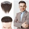 Lordhair Parrucca Uomo PU Frontale,100% Remy Human Hair per Protesi Capelli da Uomo,Toupee European Human Hair Pieces For Men