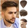 Lordhair Parrucca Uomo PU Frontale,100% Remy Human Hair per Protesi Capelli da Uomo,Toupee European Human Hair Pieces For Men