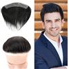 Lordhair Parrucca Uomo PU Frontale,100% Remy Human Hair per Protesi Capelli da Uomo,Toupee European Human Hair Pieces For Men