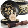 Silent Mind Campana Tibetana - Facili da suonare, sono provviste di un percussore e di un cuscino - Producono suono adatto per la guarigione, la meditazione e il relax ~ Rituale della gratitudine ~ Campana nera