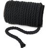 tenn well Corda in cotone da 10 mm, spessore 15 m, multifunzionale per lavori a maglia macramè, arazzi da parete fai da te e decorazioni (nero)