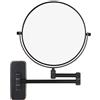 Nicesail Specchio Ingranditore da Parete 10x/1x Specchio Trucco Nero Bronzo Specchio da Bagno Estensibile Girevole a 360° Specchio da Barba,Diametro 20 cm