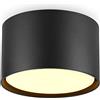 BOYIR Faretti LED Soffitto 6W 560LM Faretti da Soffitto 3000K Bianco Caldo Plafoniera led Soffitto Ø84x50mm Lampada da Soffitto in Alluminio per salone corridoio cucina salotto, Nero