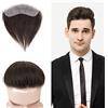 Lordhair Parrucca Uomo PU Frontale,100% Remy Human Hair per Protesi Capelli da Uomo,Toupee European Human Hair Pieces For Men