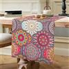 Hanrunsi Runner da Tavola Boho Stile Vintage Rosso Primaverile Moderno in Lino Impermeabile - Lavabile per Sala da Pranzo, Feste, Vacanze, Decorazione 40 X 140cm C