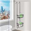 kowald ® Mensola per doccia, nero, supporto per doccia da appendere, 68 x 15 x 12 cm, antiruggine
