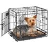 MidWest Homes for Pets Gabbia per cani iCrate a porta doppia, lunga 45,72 cm, dotata di vaschetta a tenuta stagna, piedini protettivi, pannello divisorio e brevettate, nero, modello 1518DD