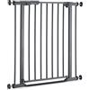 hauck Clear Step Autoclose 2, Grigio - Cancelletto per Bambini Cani Senza Estensione, Larghezza Regolabile da 75 a 80 cm, Alto 77 cm, Chiusura Automatica, Base Piatta, Apertura 2 Sensi con una Mano