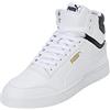 PUMA Shuffle Mid, Scarpe da Ginnastica Basse Unisex-Adulto, Bianco White White Black Team Gold, 48.5 EU