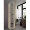 Dmora - Armadio multiuso 1 anta Clearwater, Mobile ausiliario, Guardaroba porta scarpe con ripiani, Scarpiera verticale, 37x37h180 cm, Rovere