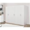 Dmora Armadio a 6 Ante battenti, Bianco Opaco,con Tubo Appendiabiti cm 207x 53 x h202
