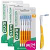 GUM BI-DIRECTION Scovolini interdentali a doppia posizione | Posizionamento a 90 gradi | pulizia dei denti e rimozione della placca | 1.4mm, ISO 4 | Taglia M | Confezione 3x6