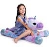 Yeqivo Giocattoli di Unicorno Gigante Peluche Animali di Peluche di Unicorno Viola Grande Arcobaleno Unicorn Plush （Blu,110CM