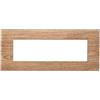 ETTROIT Placca compatibile Bticino Livinglight 7 moduli plastica quadrata colore legno chiaro
