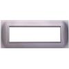 ETTROIT Placca compatibile Bticino Livinglight 7 moduli plastica quadrata colore argento