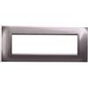 ETTROIT Placca compatibile Bticino Livinglight 7 moduli plastica quadrata colore titanio