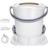 Linmeng Piccolo disidratatore senza elettricità dormitorio studentesco asciugabiancheria a pedale tirato a mano secchio for vestiti con coperchio drenante/parapolvere/scarico (Color : White)