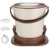 Linmeng Piccolo disidratatore senza elettricità dormitorio studentesco asciugabiancheria a pedale tirato a mano secchio for vestiti con coperchio drenante/parapolvere/scarico (Color : Brown)