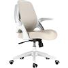 Hbada J1 Sedia Ufficio e Scrivania Ergonomica, con Braccioli Ribaltabili, Cuscino a Sella e Schienale a Forma S, Girevole, Oscillazione 15°, Mesh, Grigio