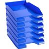 Exacompta - Cod.113279D - Confezione da 6 Vaschette portacorrispondenza Combo Midi Iderama per formato A4+ - Impilabili - Capacità 500 fogli 80 gr - Dim. : 34,7 x 25,5 x 6,5 cm - Blu ghiaccio glossy