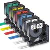 Aken 6x Nastro Compatibile con Dymo D1 Etichette 12mm x 7m Compatibile con Dymo Labelmanager 160 LM280 360 420P, 45010 45013 45016 45017 45018 45019, Trasparente/Bianco/Biallo/Rosso/Verde/Blu