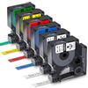Aken Nastro Compatibile con Dymo D1 Etichette 9mm x 7m Compatibile con Dymo Labelmanager 160 LM280 360 420P, Trasparente/Bianco/Giallo/Rosso/Verde/Blu