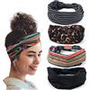 ChouchouClip 4 Pezzi Fasce per Capelli Donna, Fasce Capelli Elastico Morbido, Larga Fascia Capelli Elastici Stampa Leopardata Boho, Elastiche Larghe Accessori per Lavoro Quotidiano Yoga