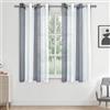 MRTREES Tende da Interno Trasparenti a Righe Bianco e Grigio, 140 x 122 cm (LxA) 2 Pezzi, Tende Voile Moderne con Occhielli per Soggiorno e Camera da Letto, Filo Tinto