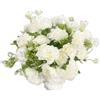 Rikyo 3 mazzi di garofani artificiali in seta, bouquet da 27,9 cm e foglie verdi per feste, decorazione per la casa, per matrimoni, festival, con 7 fiori per mazzo (bianco)