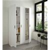 Dmora - Armadio multiuso grande Beaumont, Guardaroba ausiliario a 3 ante, Scarpiera con ripiani, Mobile porta scope, 109x37h180 cm, Bianco