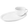 Holst Porzellan PA 157 O SET 2 MP - Piatto da portata in porcellana con tazza da caffè/tazza da caffè Palermo, 0,35 l, 27,5 x 17,5 x 7,5 cm, colore: Bianco