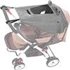 Hantoc Parasole per Passeggino, Hantoc UV 50+ Universale Telo Parasole per Carrozzina e Passeggino con Finestra Copertura Impermeabile Pieghevole Portatile Tetto di Protezione Solare per Passeggino Grigio