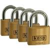 Kasp K12540D4 Lucchetto in ottone premium, 20 mm, confezione quadrupla