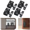 AWEN 4 Pz Vetro Cabinet Cerniere Porta Cabinet Vino Morsetto Display Cabinet Cerniere Cancello, Lega di Zinco Nero Opaco, No Need to Drill Hole