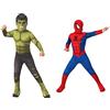 Rubie's (700648-M Costume Hulk Endgame Classic Avengers bambino, Multicolore & Costume Spiderman da bambino con copristivali attaccati e maschera in tessuto ufficiale del film