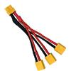 Nuofany XT60 Connettore batteria parallela maschio/femmina Cavo di prolunga Y Splitter 3-Way 14AWG Cavo in silicone per motore RC batteria (1 femmina a 3 maschi)