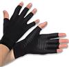 Donfri Guanti per artrosi alle mani con rame, guanti artrite guanti senza dita guanti compressione artrite reumatoide mani，per donne e uomini, sollievo dal dolore e termici (L)