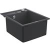 Grohe K700 Lavello in Materiale Composito, Vasca Singola e Gocciolatoio, Granite Black, 40 x 50 cm