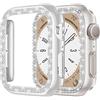 EIHAIHIS 2 Pezzi Custodia Protettive Doppia Fila di Diamanti per Apple Watch 40mm 44mm 42mm 46mm 41mm 45mm, Cava Lustro Antigraffio Sensibile Tocco Paraurti Protettivo PC Rigido per iWatch 11 10 9 8 7 6 5 4 SE