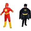 Ciao The Flash costume bambino originale DC Comics (Taglia 5-7 anni) & Batman Dark Knight Costume Bambino Originale DC Comics (Taglia 3-4 Anni), Colore, 11670.3-4