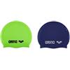 Arena Classic Silicone, Cuffia Unisex Adulto, Verde (Acid Lime/Black), Taglia Unica & Classic Silicone, Cuffia Unisex Adulto, Blu (Denim/Silver), Taglia Unica