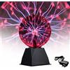Comely Novità Lampada a Sfera al Plasma Magica Controllo Vocale 5 pollici Luce Notturna A Sfera al Plasma Sensibile al Tocco in Vetro per Soggiorno, Camera da Letto, Decorazione d'interni (Luce Rossa)