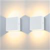 KYOTECH 12W Applique da parete LED esterno, 2Pcs Bianco Caldo 12W Lampada da Parete Interno 3000K su e giù per lampada da parete Moderna per soggiorno, camera da letto, corridoi