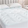 EHEYCIGA Topper Singolo 90x200, Memory Foam Topper Materasso Respirabile con Tasca Extra Profonda, Bianco