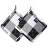 Encasa XO Encasa Homes - Presine da forno e microonde, 21 cm, set da 2 pezzi, resistenti al calore, spesse e sicure, proteggono le mani dagli utensili caldi, a quadretti neri di bufalo