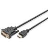 Digitus 2m, HDMI/DVI-D Black, 2.0 m, Full HD - HDMI - Tipo A -> DVI 18+1 - HW