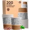 Baciato Caffè 200 Bicchierini in Carta da caffè 65ml WriteOnCUP Bicchieri Ecologici Biodegradabili Monouso Piccoli Asporto Bevande Calde