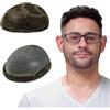 Lordhair Protesi Capelli Uomo, Pelle Super Sottile da 0,06 mm Tutti Protesi con loop a V Parrucca da Uomo per Sistema Capillare da 20x25 CM Protesi Dimensione Della Base