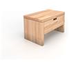 Vivere Zen Comodino artigianale in legno lamellare di faggio - Petrosino con cassetto (Comodino Faggio Noce 50x30 cm)